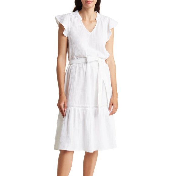 Flowy White Summer Dress XXL - Picture 1 of 4